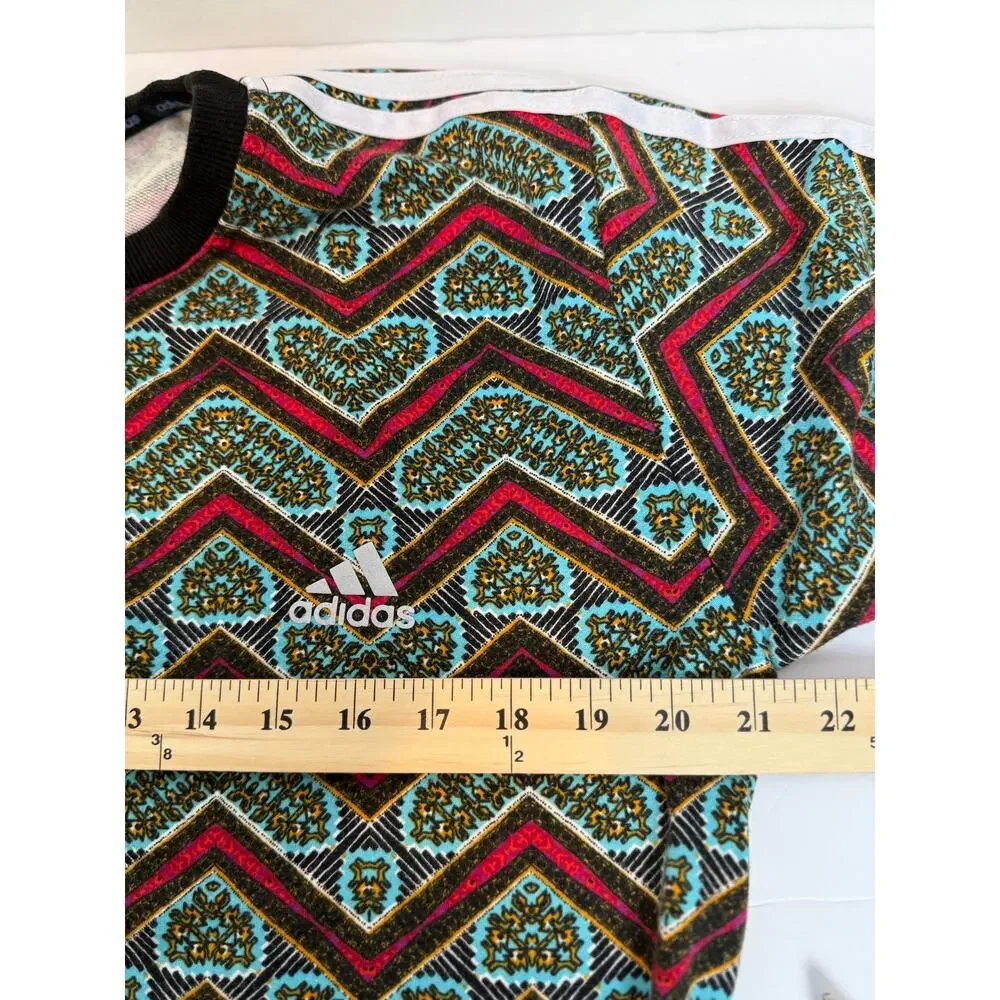 Adidas Originals Crewneck Sweatshirt Patterned Fabric Teal Aztec Trefoil